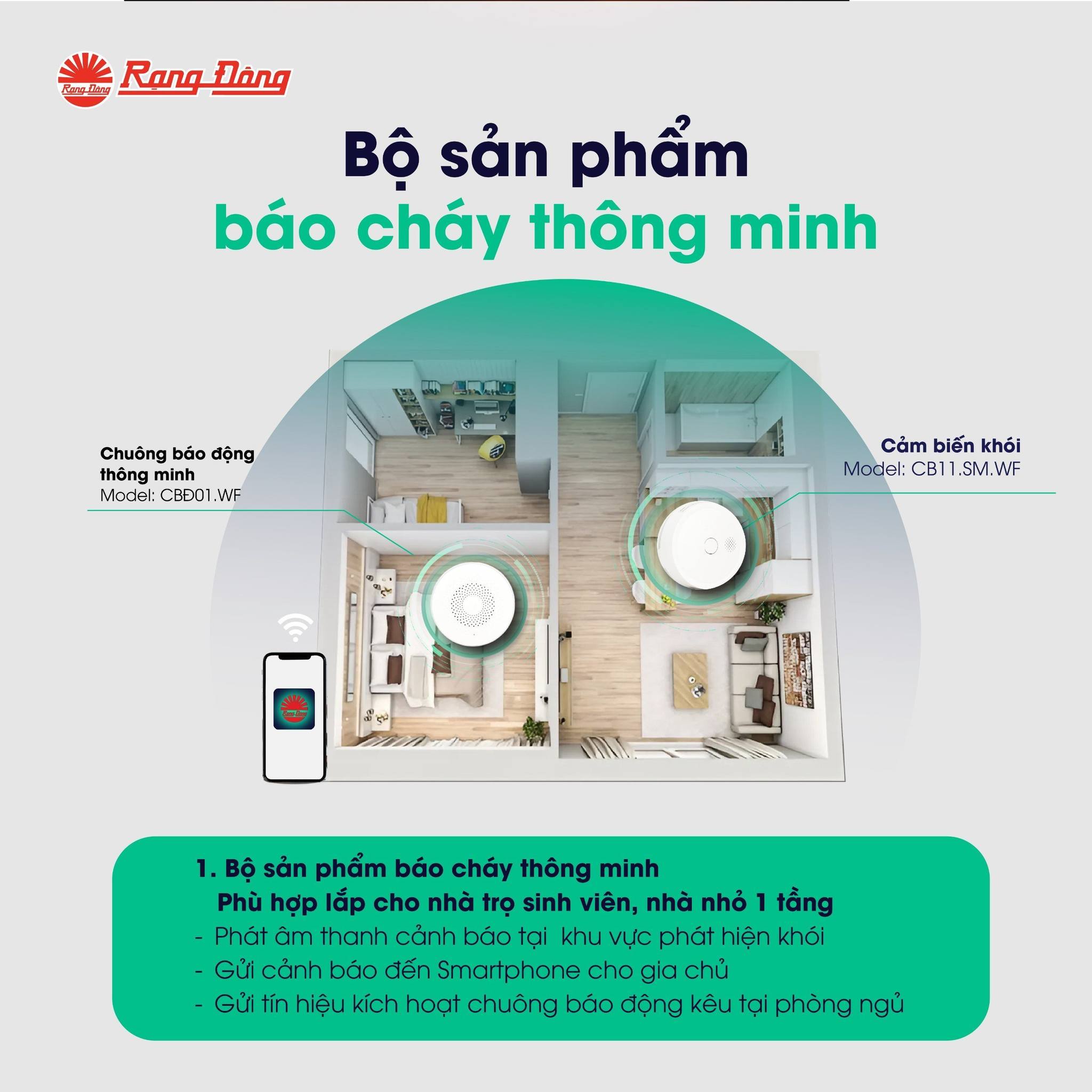 Thiết bị báo cháy thông minh Rạng Đông